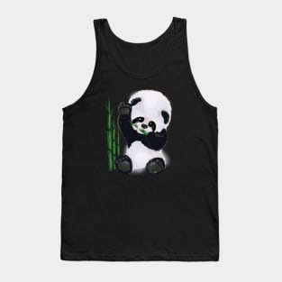 Panda Bear baby eating and waving tenderly Hoodie Tank Top